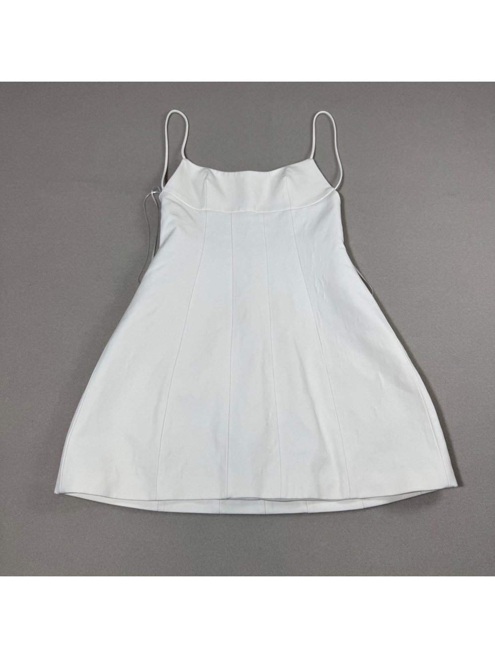 Zara White Paneled A-Line Mini Dress Womens Small Open Back Spaghetti Strap